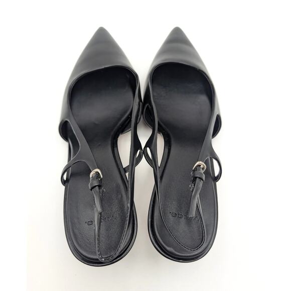 $350 Vince Bianca Slingback Block Heel Pumps Women's Black Size US9.5M EU40.5 - Picture 4 of 12